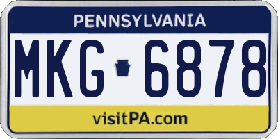 PA license plate MKG6878