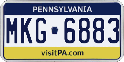 PA license plate MKG6883