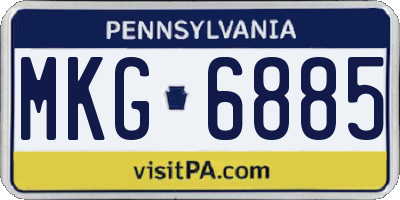 PA license plate MKG6885