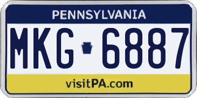 PA license plate MKG6887