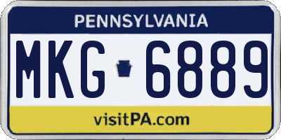 PA license plate MKG6889