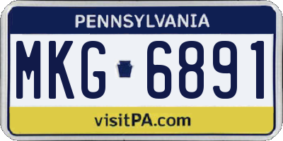 PA license plate MKG6891