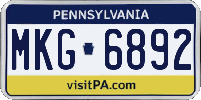 PA license plate MKG6892