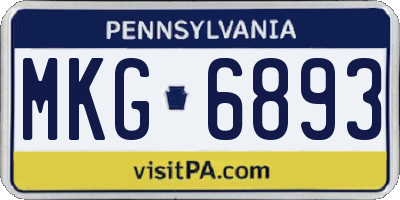 PA license plate MKG6893