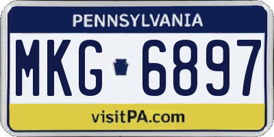 PA license plate MKG6897