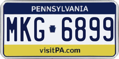 PA license plate MKG6899