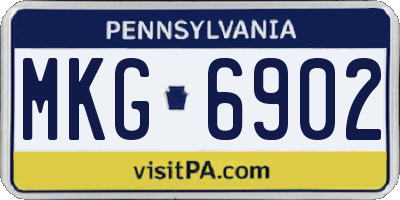 PA license plate MKG6902