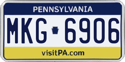 PA license plate MKG6906