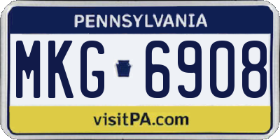 PA license plate MKG6908