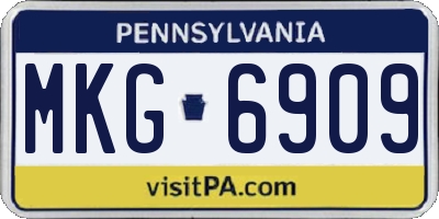 PA license plate MKG6909