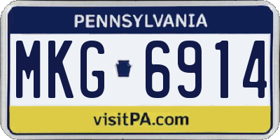 PA license plate MKG6914