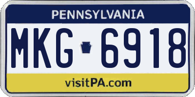 PA license plate MKG6918
