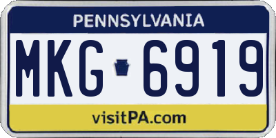 PA license plate MKG6919