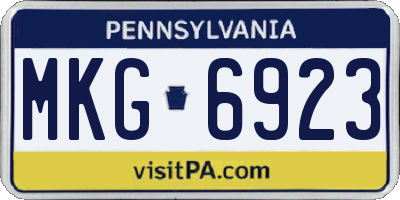 PA license plate MKG6923
