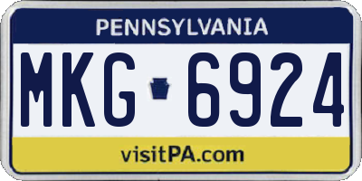 PA license plate MKG6924