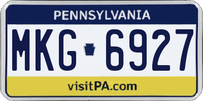 PA license plate MKG6927