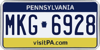 PA license plate MKG6928