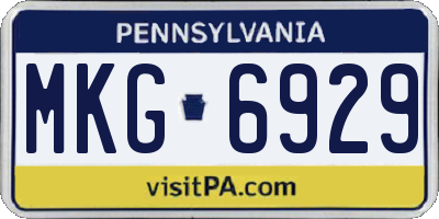 PA license plate MKG6929