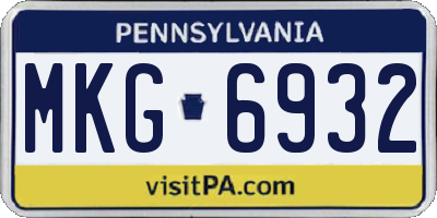 PA license plate MKG6932