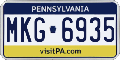 PA license plate MKG6935