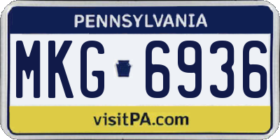 PA license plate MKG6936