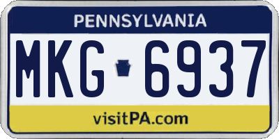 PA license plate MKG6937