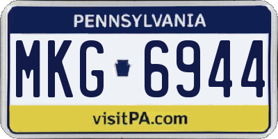 PA license plate MKG6944