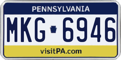 PA license plate MKG6946