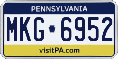 PA license plate MKG6952