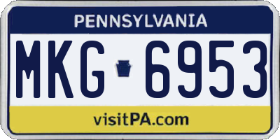 PA license plate MKG6953
