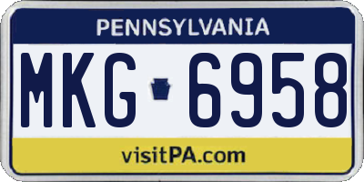 PA license plate MKG6958