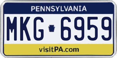 PA license plate MKG6959