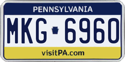 PA license plate MKG6960