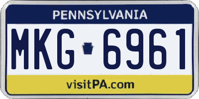PA license plate MKG6961