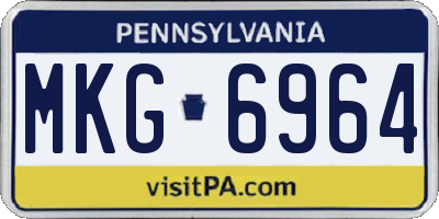 PA license plate MKG6964