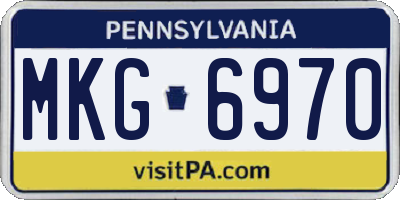 PA license plate MKG6970