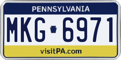 PA license plate MKG6971