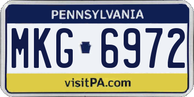 PA license plate MKG6972