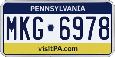 PA license plate MKG6978