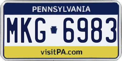PA license plate MKG6983