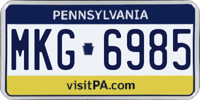 PA license plate MKG6985