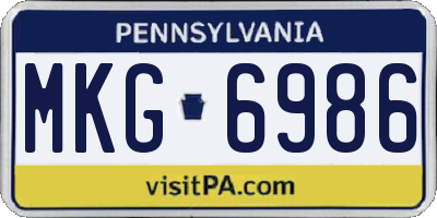 PA license plate MKG6986