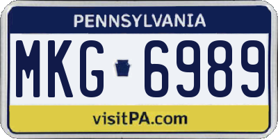 PA license plate MKG6989