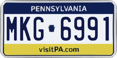 PA license plate MKG6991