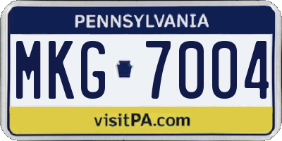 PA license plate MKG7004