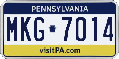 PA license plate MKG7014