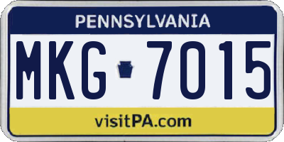 PA license plate MKG7015