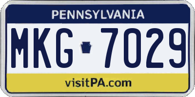 PA license plate MKG7029