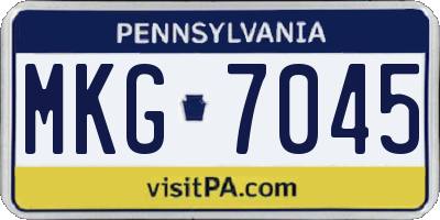 PA license plate MKG7045