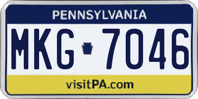 PA license plate MKG7046